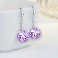 thumbnail image 2 of Emma Manor EM S925 Sterling Silver Birthstone Round 5A Cubic Zirconia Drop Dangle Earrings Women Jewelry, 2 of 7
