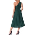 thumbnail image 3 of Vestido plisado con cordón INSPIRE CHIC para mujeres, vestido de cóctel de un solo hombro sin mangas, 3 of 6