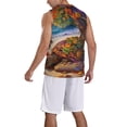 thumbnail image 2 of Naloa Colorful Maple Leaf Beach Turtle Basketball Jersey Reversible Men's Mesh Athletic Sports Shirts Training Practice S-4XL4X-Large, 2 of 6