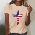 thumbnail image 6 of Hilenly Patriotic Graphic Tees for Women 4th of July Independence Day Shirt Short Sleeve Cross American Flag T-Shirt, 6 of 6