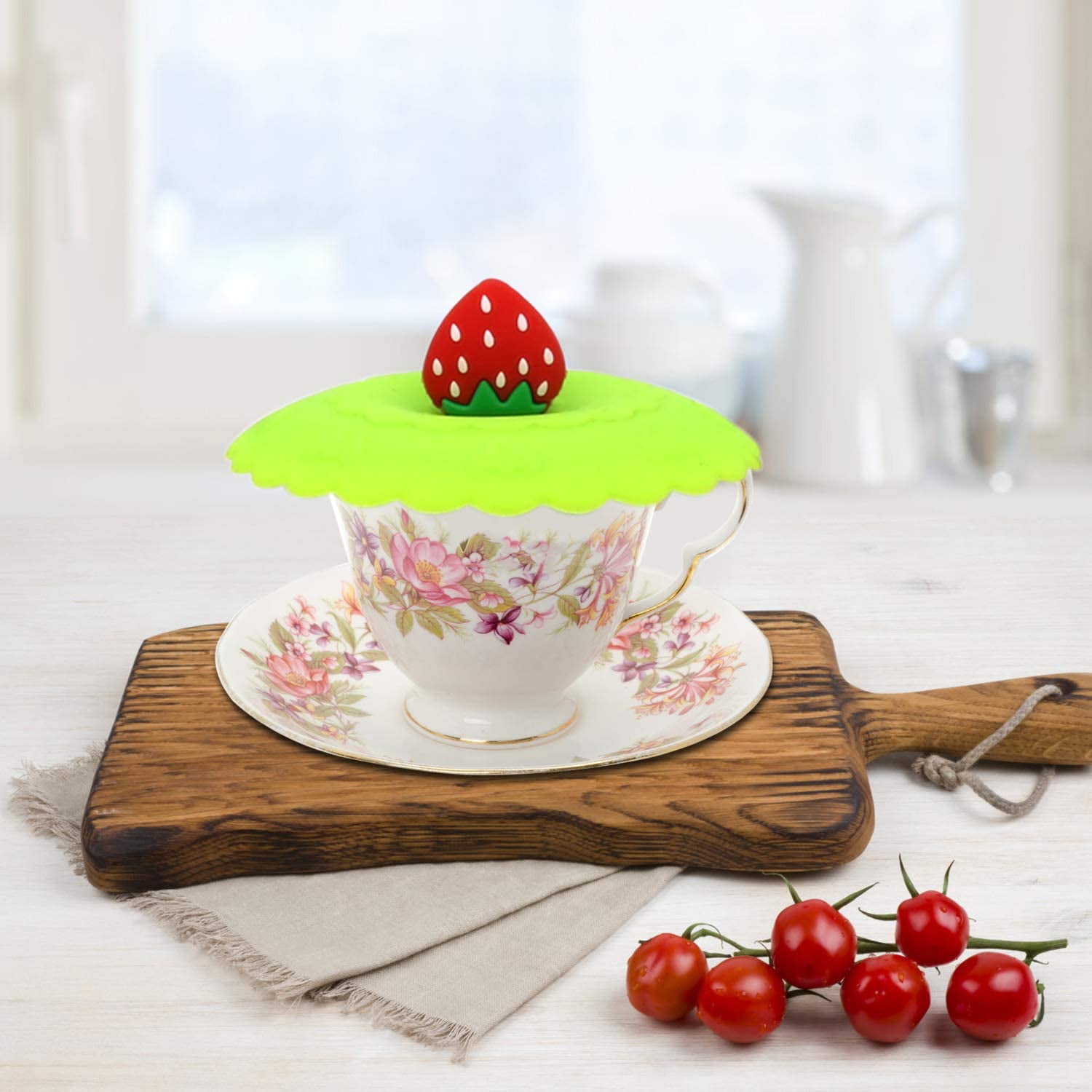 Lot De 6 Couvercles De Tasse En Silicone – Multicolores – Alimentaire – Hermétiques – Universels (jusqu'à 9 Cm)