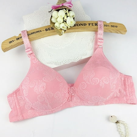 IDALL Bras for Women Wireless Bras for Women Lingerie Plus Size Soft Cotton No Steel Ring Comfortable Breathable Thin Underwear Bralette Bras Pink 40