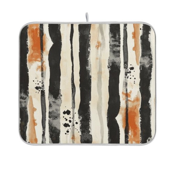 Dish Drying Mat Microfiber Kitchen Pad Large Counter Absorbent Dish Mats Drainer Rack 16"x18" Vertical Stripes