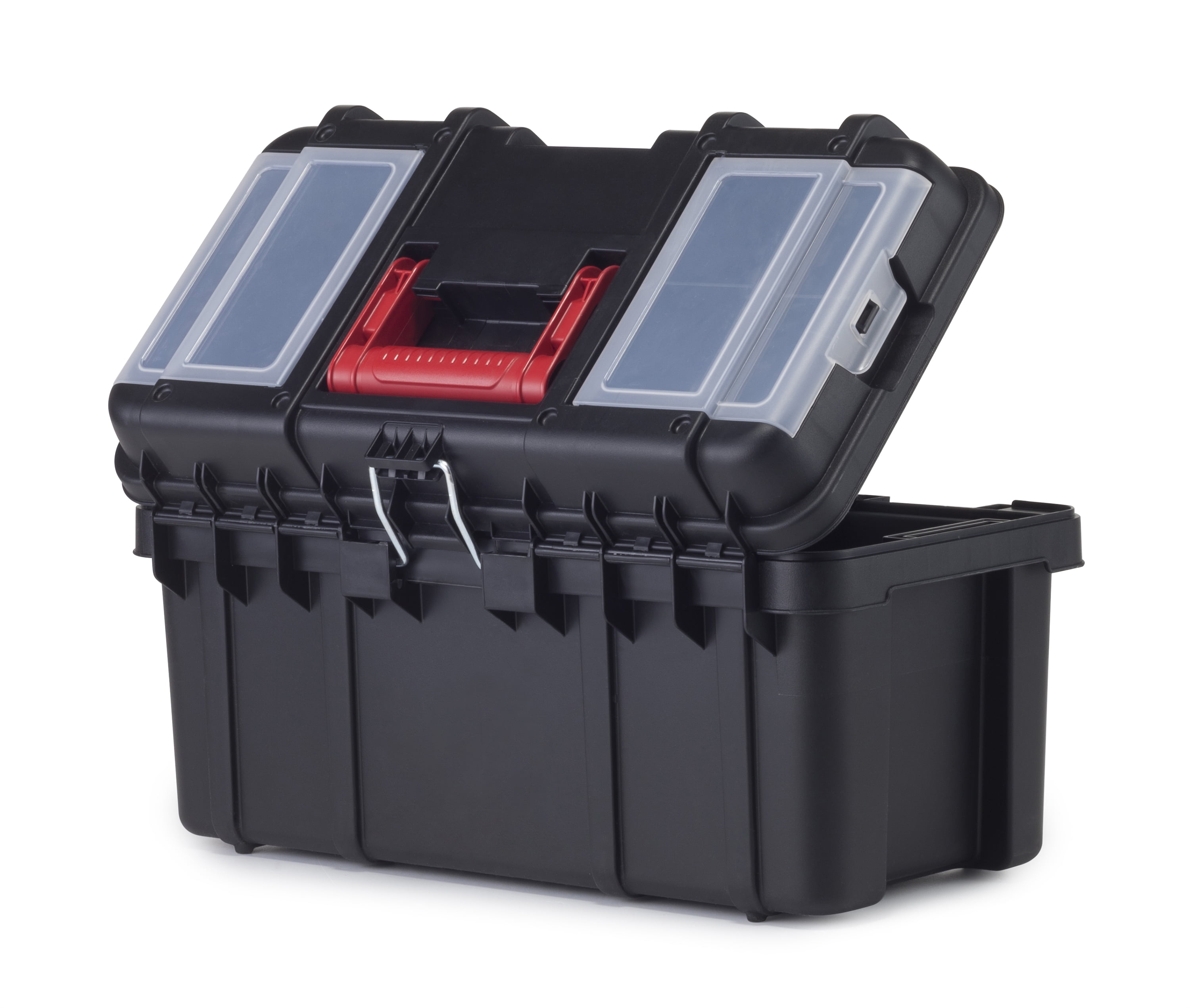 Homak BK00216001 Plastic Tool Box with Metal Latches, 16-Inch, Black