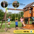 thumbnail image 5 of Large 8 IN 1 Wooden Swing Slide Set Playhouse with Belt Swings,Wave Slide,Rock Wall,Play Kitchen,Tic-Tac-Toe,Toy Telescope,Steering Wheel,Backyard Garden Outdoor Fun Playground, 5 of 24