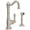 Satin Nickel, variant on Rohl Italian Kitchen Cinquanta Single Hole Faucet In Satin Nickel With Single Side Metal Lever Sidespray And 9" Reach Swiveling Column Spout