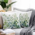 thumbnail image 3 of Outdoor Pillow Cover Watercolor Eucalyptus Leaves Set of 2 Waterproof Throw Pillowcases Ombre Green Decorative Patio Furniture Pillows for Couch Garden Indoor & Outdoor Use, 3 of 9