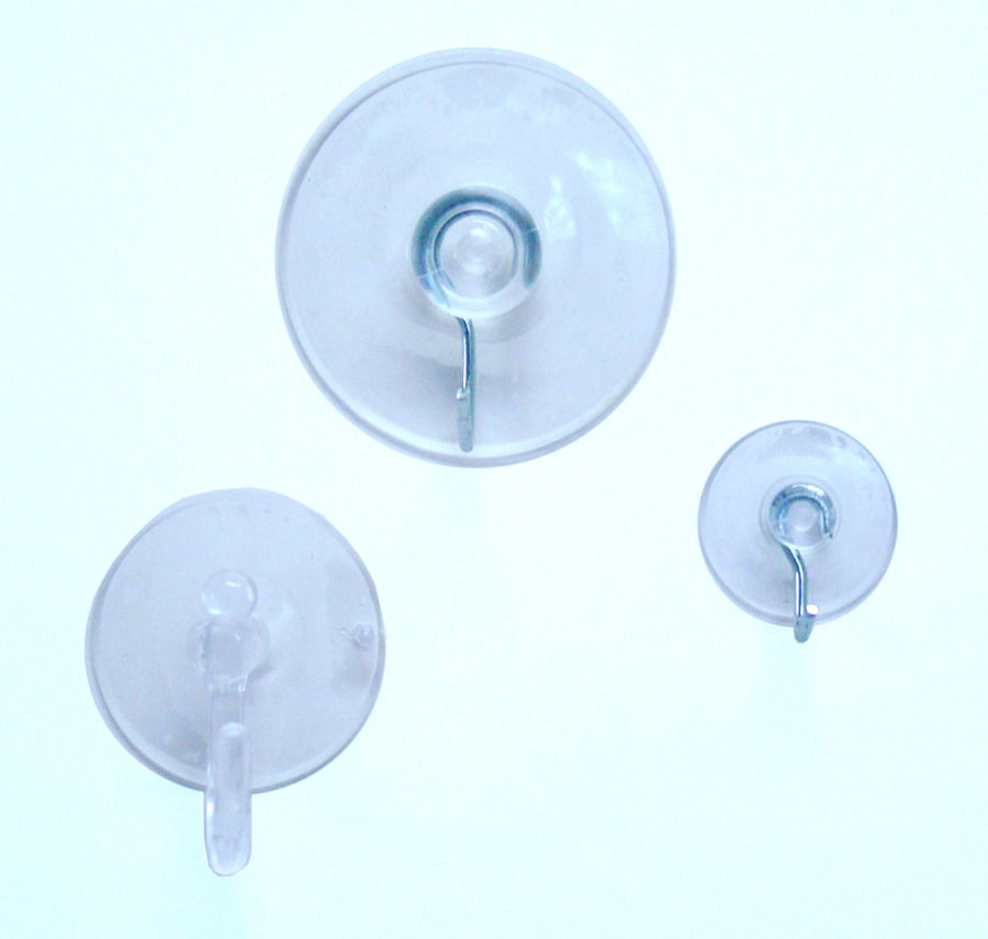12pcs CLEAR SUCTION CUP HOOKS TILES WINDOWS WOOD HOOKS CLEAR UK STOCK FREE P & P 