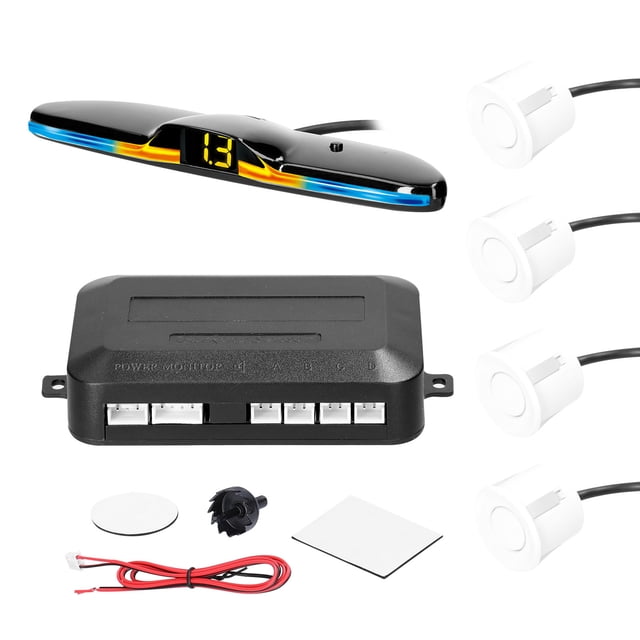 Abody Car Parking Sensor Rear Reversing Radars System with 4 Parking Sensors Distance Detection LED Light Distance Display Warning Buzzer