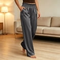 thumbnail image 5 of Dagugfen Pajama Pants for Women Elastic Waist Wide Leg Loose Fitted Satin Comfy Casual Pants Home Loungewear Trousers, 5 of 8