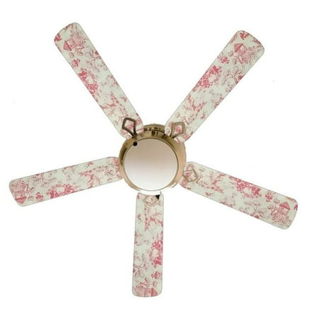 888 Cool Fans F52 0001088 52 In Pink Toile Nursery Girls 5 Blades