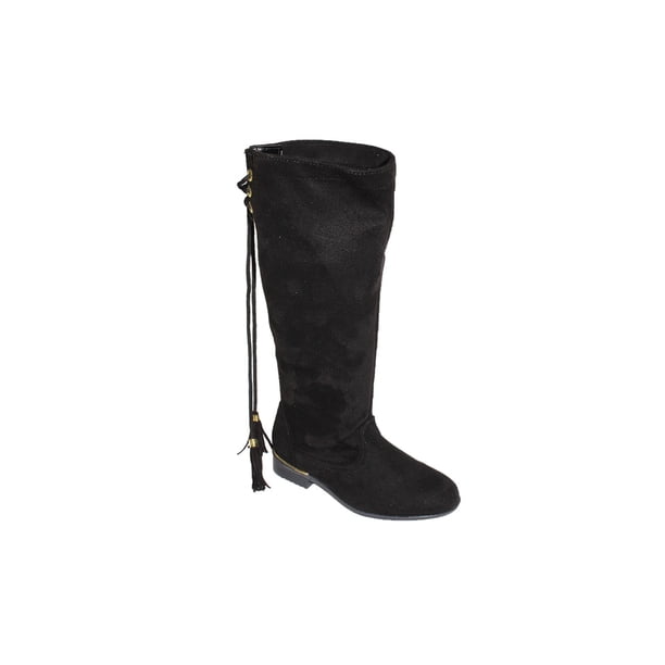 BOTA ALTA CASUAL VESTIR LEON NIÑA GAMUZA NEGRO 2075 LEON 2075p