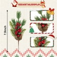 thumbnail image 3 of 10PCS Christmas Pinecone Holly Berry Picks Artificial Holly Red Berry Pine Cone Picks Holiday Floral Decorations with Bendable Stems Green Pine Needles for Christmas DIY Crafts Decoration, 3 of 6