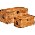 thumbnail image 5 of vidaXL Storage Chest Set 2 Pieces Rough Mango Wood, 241634, 5 of 8