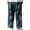 Blue, variant on Mens Wide Leg Linen Pants Elastic Waist Patchwork Harlem Pants Casual Loose Summer Vacation Beach Trousers