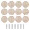 thumbnail image 3 of Pomos de Tocador de RatáN Bohemio, Pomos de CajóN de Madera Redondos, Tejido de Mimbre Hecho una Mano y Tornillos para Pomos de Muebles Bohemios, Beige, 12 Piezas, 3 of 5