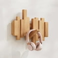 thumbnail image 1 of LPSSTORE Natural Wood Wall Mounted Coat Rack Coat Rack Wall Mount with 6 Flip down Hooks Behind The Door Storage No Drill Coat Hooks for Coats Bag Hat Umbrella, 1 of 4
