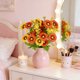thumbnail image 1 of Tallos de crisantemo artificial | Ramo pequeño de margaritas de plástico sintético | Arreglos florales decorativos de seda para centros de mesa de bodas y decoración del hogar, 1 of 6