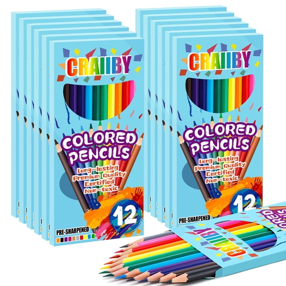 Lápices de colores Craiiby Soft Core, 144 unidades (paquete de 12)