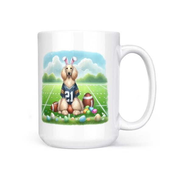 Happy Easter Hello Spring Afghan Hound Playing Football Mug Dog Lover Coffee Tea Cup - 13003