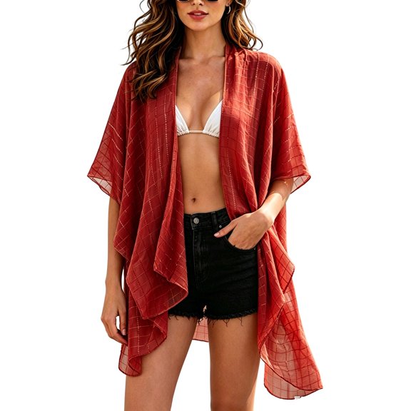 Lightweight Hollow Shawls for Women Summer Breathable Beach Sun Protection Long Scarf Travel Cardigan Shawl Wraps