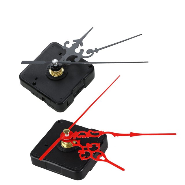 2Pcs DIY Clock Metal Texture Creative Wall Clock Retro Wall Clock Movement Accessories - Black & Black-Red