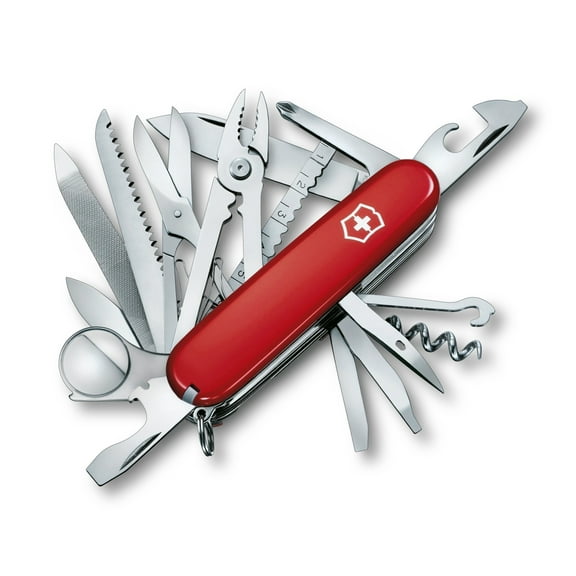 Victorinox Swiss Champ Swiss Army Knife 33 Function Swiss Made Pocket Knife With 2 Blades (Large and Small), 5 Screwdrivers and 2 Saws (Wood and Metal) - Black