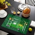 thumbnail image 3 of Saint Patrick's Day Placemats Set of 4, Spring Green Truck Lucky Grasses Check Placemats for Dining Table, Place Mats for Kitchen Tabletop, Waterproof Wipeable Dining Table Mats Set, 3 of 9