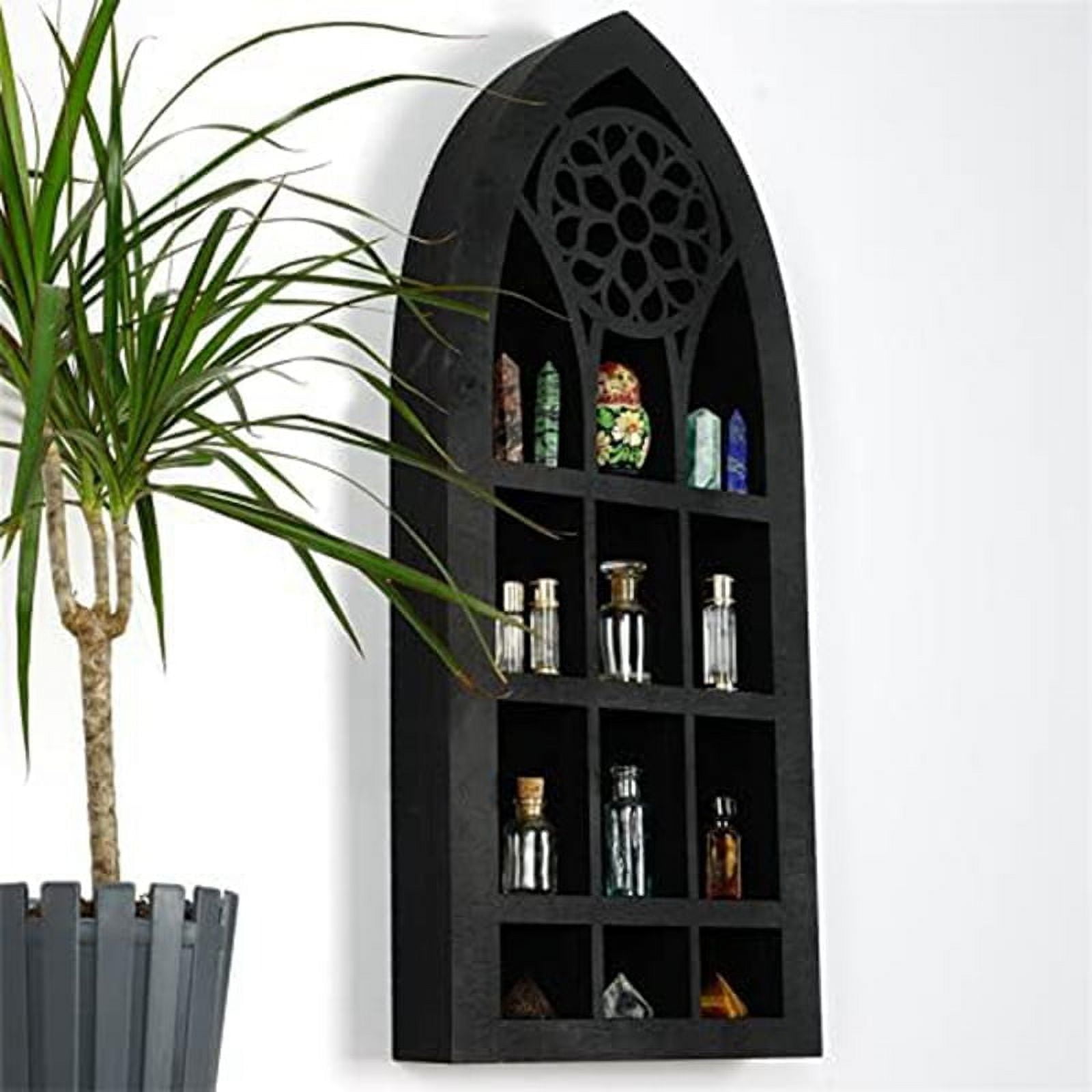 KJCQGQTZ 15.75"x7.87" Black Gothic Boho Floating Shelves