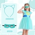 thumbnail image 5 of Marendyee Girls Cute Kitties Tulle Dress with Flutter Sleeves Cat Dress Movie Character up Outfits for Christmas, 5 of 16
