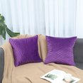 thumbnail image 2 of Juego de 2 de 12 × 20 pulgadas para decoración de dormitorio, fundas de cojín de terciopelo holandés suave, decorativas, con patrón de ondas cuadradas, 30 × 50 cm (2 piezas, amarillo) Sincero  Hogar, 2 of 3
