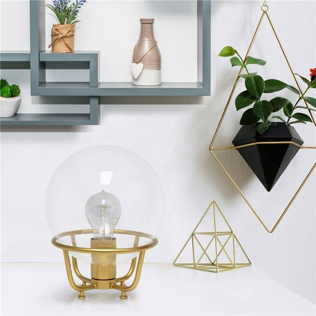 All the Rages LHT-5032-MG Lalia Home Lampe de Table en Verre Globe Vieux Monde, Or Mat