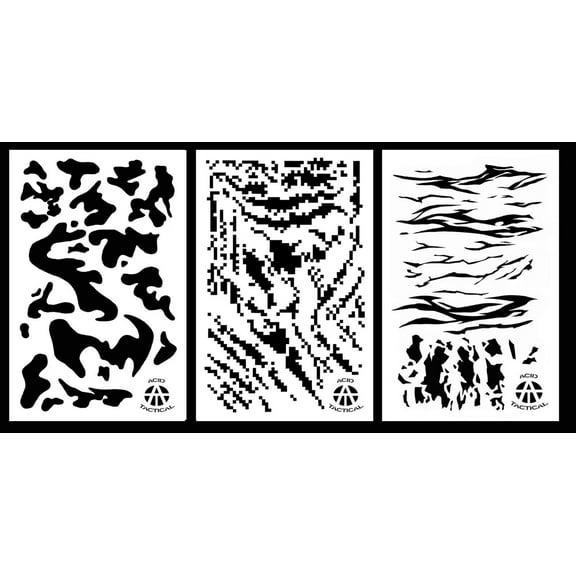 3Pack! Vinyl Airbrush Spray Paint Camo Stencils 14" Stripe Digi - Army - Tiger