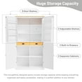 thumbnail image 2 of 71''Farmhouse Kitchen Pantry Cabinet,Freestanding Kitchen Pantry with 8 Door Shelves,Large Cupboard Storage Cabinet with 2 Built in Drawers,3-Heights Adjustable Shelves,for Kitchen,Dining Room,White, 2 of 7