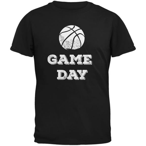 Game Day Basketball Black Adult T-Shirt - Large