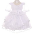 thumbnail image 2 of Baby Girls Infant Organza Tulle Bonnet Cape Baptism Christening Dresses White 0 (TR03K1), 2 of 4