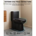 thumbnail image 5 of SOTOMO Compact One-Piece Toilet, Matte Black, 12" Rough-In, Space-Saving Round Bowl, Dual Flush 1.28 GPF, Skirted, Quiet UF Soft-Close Seat, 5 of 9
