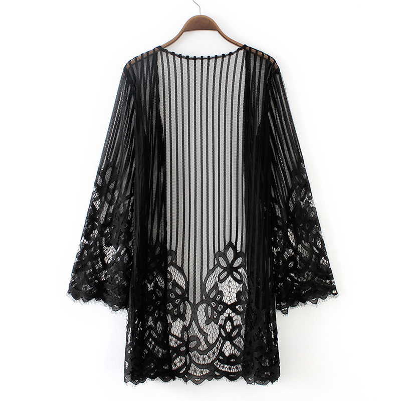 black see through cardigan
