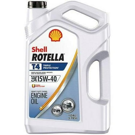 Shell Oil Shell Rotella T Triple-Protection Heavy-Duty Diesel Motor Oil, 15W-40, 5 Gal.