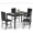 Black + Black, variant on MOOSENG Dining Table Set for 4, Faux Marble Kitchen Table and Chairs Set of 4, 5-Piece Dining Room Set with PU Leather Upholstered Chairs for Small Space, Gray