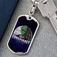 thumbnail image 6 of Conspiracy Alien Stainless Steel or 18k Gold Premium Swivel Dog Tag Keychain, 6 of 10