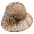 thumbnail image 2 of FUNUONY 2025 Derby Hats for Women Ladies, Classy Organza Church Tea Party Wedding Kentucky Fascinator Hat Uv Protection Sun Hats Womens Holiday Hat Sun Summer Sun Beach Visor Hat Khaki One Size, 2 of 3