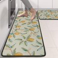 thumbnail image 2 of Kitchen Rugs Sets Of 2,Yellow Lemon Fruit Leaves Beige Pattern Anti Fatigue Kitchen Mat Rugs Non Slip Washable,Decorative Kitchen Floor Mats for Kitchen,Sink,Laundry,17"x47"+17"x47", 2 of 5
