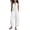 #03White, variant on Womens Minimalist Linen Blend Button-up Stand-collar Sleeveless Loose Jumpsuit, V-neck sleeveless casual loose linen jumpsuit Red S