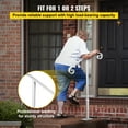 thumbnail image 3 of KFFKFF Single Support Handrail, White Iron, for 1-2 Step Rail Mount, Hand Grip Post, 3 of 9