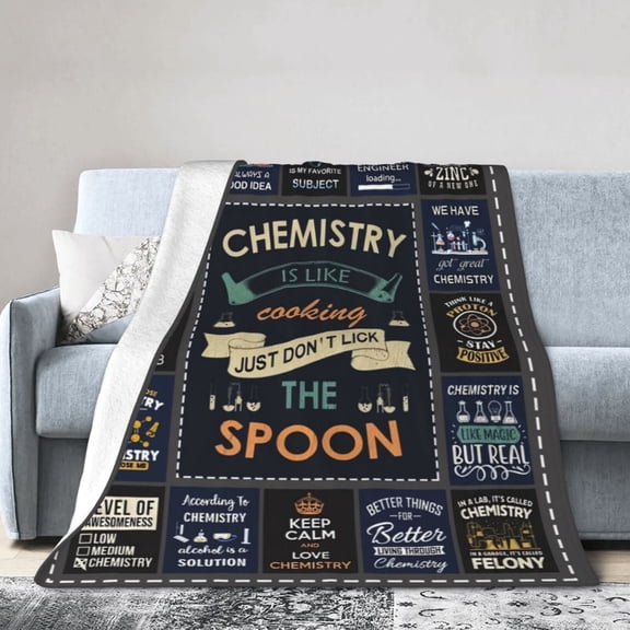 LHSHID Chemistry Teacher Gifts Throw Blanket Soft Fuzzy Fleece Blanket For Couch Bed Living Room Decoration 30x40in