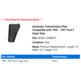 thumbnail image 2 of Automatic Transmission Filter - Compatible with 1990 - 1997 Ford F Super Duty 1991 1992 1993 1994 1995 1996, 2 of 2