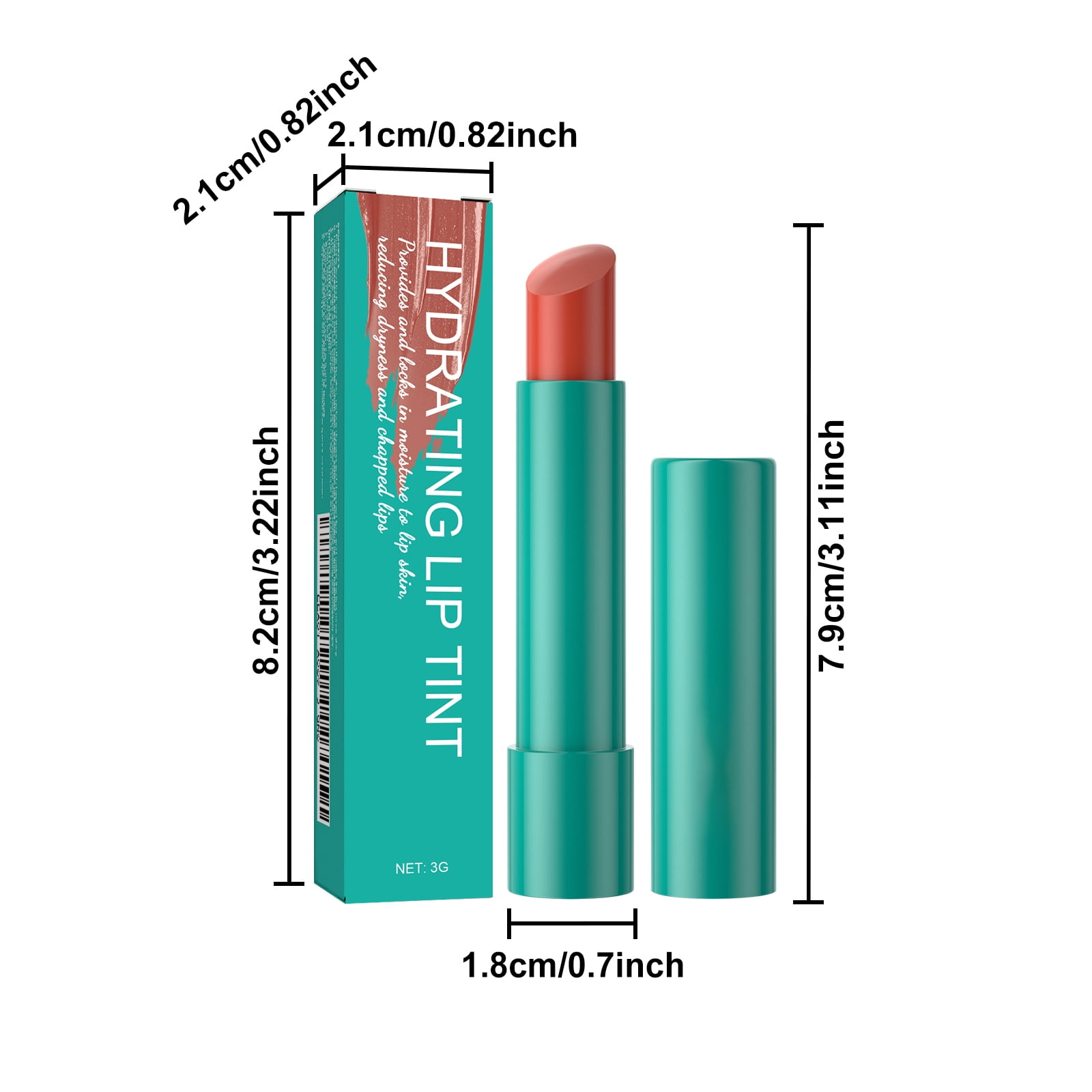 Alvantor Lipstick Shine Hydrating Tinted Lip Balm, Reduce Lip Lines and Smooth Lips, Warm Sienna 0.1oz