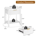 thumbnail image 2 of Aufeile Fluted Nightstand with Charging Station, Bedside Table with Drawer & Open Shelf, Small Wood Nightstand with 2 AC Outlets USB & Type-C, Bedroom Side Table, White, 2 of 7