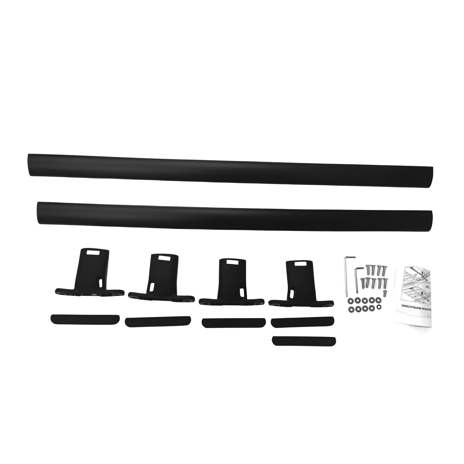 Ikon Motorsports Roof Rack Compatible With 2016-2019 Ford Explorer All Models Black Top Roof Rack Cross Bar Cargo Luggage Carrier Aluminum W/ Locks 2PCS